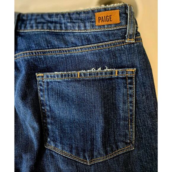 Paige Julia Straight Leg Jeans Size 31 James Distressed Trim Mid Rise Relaxed - Picture 6 of 13